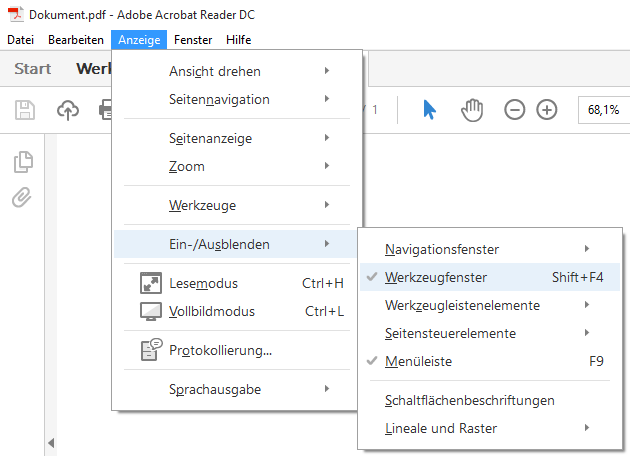 Adobe Acrobat Reader Dc Werkzeugleiste Dauerhaft Ausblenden Ohne Werkzeuge Starten Gunnar Haslinger