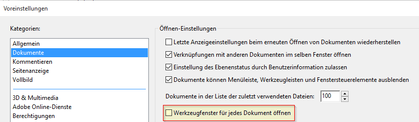 Adobe-Reader Werkzeuge dauerhaft ausblenden