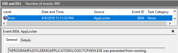 AppLocker: Execution Denied - Eventlog