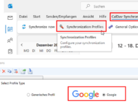 Outlook Google -Kalender Synchronisierung mit CalDavSync